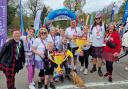 Team effort: Family and friends took part and supported Lauren, Zak and Stuart Rintoul in the Kiltwalk