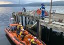 The Largs lifeboat and members of the Cumbrae coastguard team at Keppel Pier