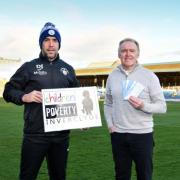 Morton manager Dougie Imrie pictured with George Wall at Cappielow in 2022 after a Children in Poverty venture which gave struggling families the chance to watch the team in action.