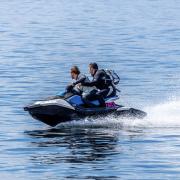 Jet skis in action near Largs shore