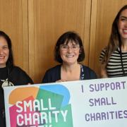 MP Patricia Gibson with Karen and Olivia from the Small Charities Advisory Panel