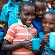 Children in Malawi enjoying a serving of Mary's Meals