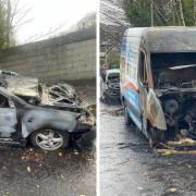 Arson attack: Car and van destroyed