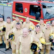 Largs firefighters were pictured in new gold and yellow kit with French-style galet hat, tunic and trousers. The change follows a £3 million initiative seeking greater protection for firefighters.