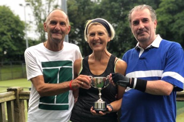Murray Cup winners ... Jim Cameron, Hazel Koerner, and Alan McEwing