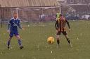 Top scorer Will Sewell, on right, opened the scoring for Largs Thistle last night.