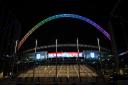 The rainbow lighting of Wembley's arch comes in a week of controversy of England players not wearing the One Love armband