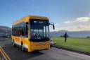 Largs local  bus moves electric - and gets great response from customers