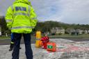 The Cumbrae Coastguard Rescue Team training at the helipad