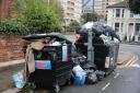 Rubbish piles high across Brighton during a workers' strike in 2021