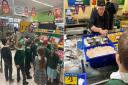 Pupils were shown around the store including the fish and fruit and veg sections