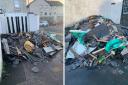 The waste items dumped opposite the A.D. Cameron Centre at the junction of School Street and Lade Street