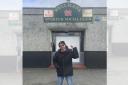 Back where it all began. Rob Fennah outside Wellmans Sports & Social Club in Anglesey, where he played his first paid gig 50 years ago, during recent return visit