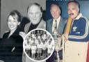 Craig Brown - pictured left with Kylie Minogue on a visit to Largs in 1997, and right with former Largs Thistle boss John Crawford after the club's 1994 Scottish Junior Cup win