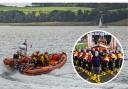 The Largs and Troon RNLI crews rushed to help rescue  the stricken yacht near Cumbrae.