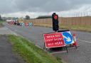 Temporary traffic lights will remain in place on a stretch of tha A737 until May 31