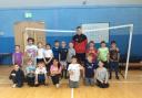 St Mary's Primary pupils pictured with Liam from KA Leisure