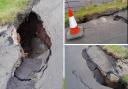 A section of the Old Largs Road between Largs and Greenock Cut has collapsed.