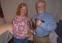 Largs Thistle Curling championships: Henry Kerr receiving The Buchanan Cup