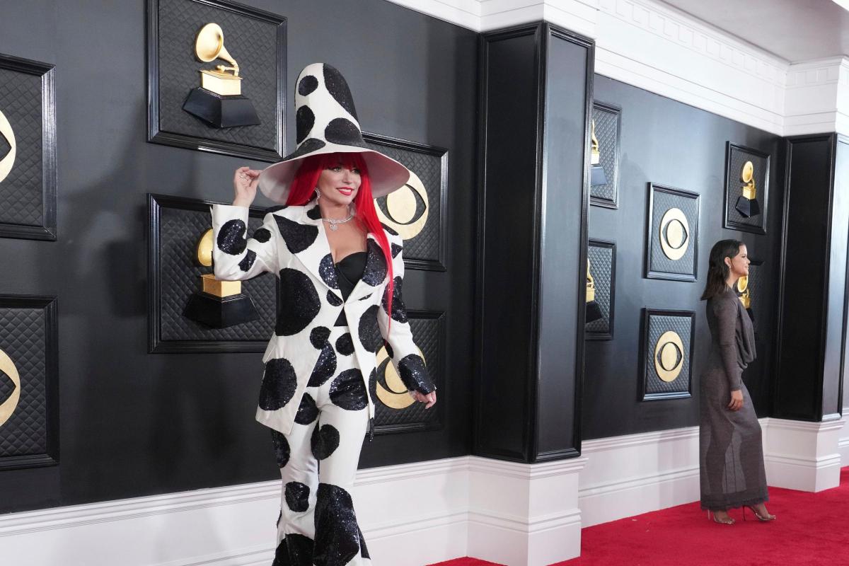 Shania Twain graces Grammys red carpet in cow-print inspired suit and hat |  Largs and Millport Weekly News