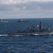 Royal Navy vessel that tracks Russian ships docks in Fairlie
