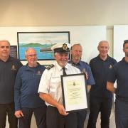 Luigi was presented with a Coastguard certificate for his 25 years dedicated service