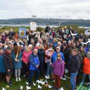 Cumbrae residents held their latest protest against proposals for a solar farm close to the island's highest point on Saturday, September 16