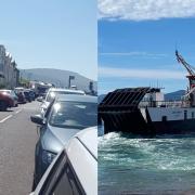 Vehicles faced a two-and-a-half hour wait to board the Largs-Cumbrae ferry on Friday afternoon