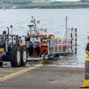The lifeboat currently accesses the water via a tractor