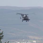 The helicopter was spotted flying over Largs