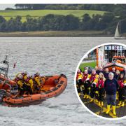 The Largs and Troon RNLI crews rushed to help rescue  the stricken yacht near Cumbrae.