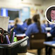 Councillor Shaun Macaulay, inset, said North Ayrshire officials were working hard to provide extra support for teachers in the face of a rise in violence in the classroom