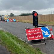 Temporary traffic lights will remain in place on a stretch of tha A737 until May 31