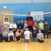 St Mary's Primary pupils pictured with Liam from KA Leisure