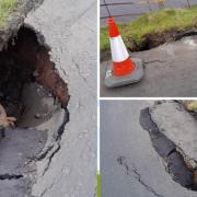 A section of the Old Largs Road between Largs and Greenock Cut has collapsed.