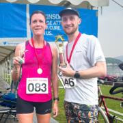 Winning smiles: Iain Fisher and Jaqueline Armour