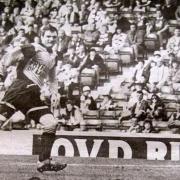 Former Hibs winger Pat McCurdy scores the winning goal for Largs Thistle in the 1994 Scottish Junior Cup final