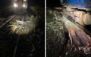 A tree fell on the train tracks between Glasgow and Oban as Storm Babet arrives