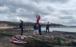 Rugby players visit Crocodile Rock